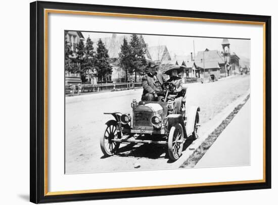 Mature Couple in a Car, Ca. 1910-null-Framed Photographic Print