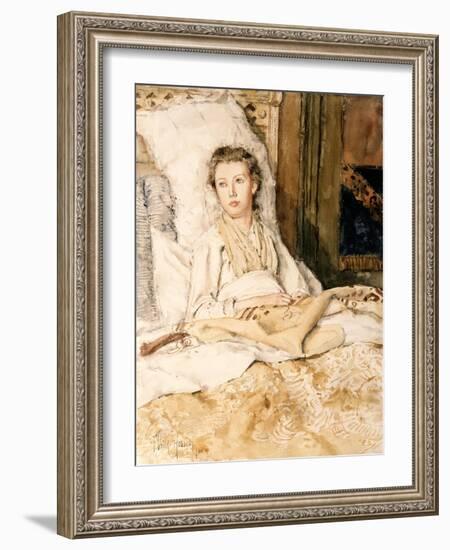 Maud Sewing, 1883-Childe Hassam-Framed Giclee Print