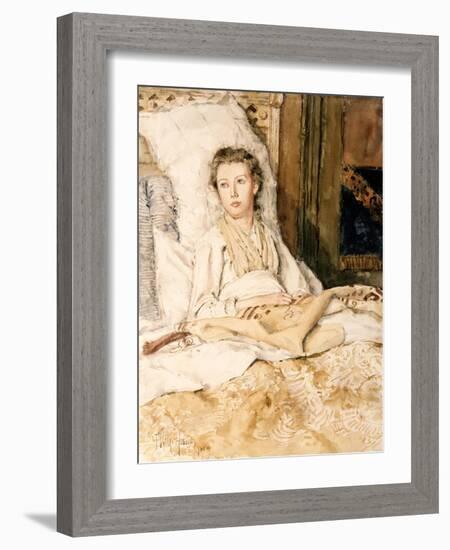 Maud Sewing, 1883-Childe Hassam-Framed Giclee Print