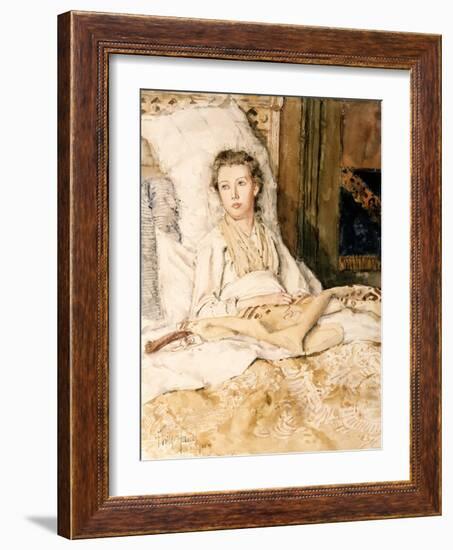 Maud Sewing, 1883-Childe Hassam-Framed Giclee Print