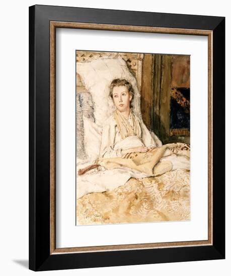Maud Sewing, 1883-Childe Hassam-Framed Giclee Print