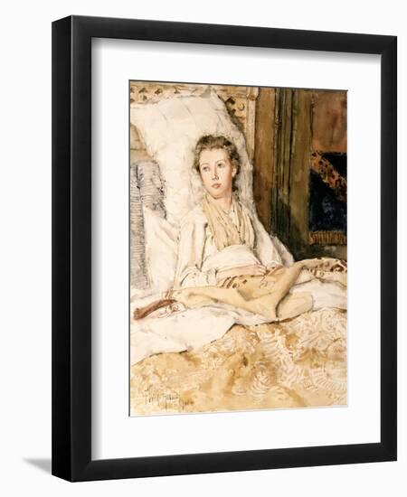 Maud Sewing, 1883-Childe Hassam-Framed Giclee Print