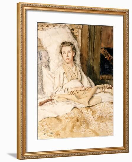 Maud Sewing, 1883-Childe Hassam-Framed Giclee Print