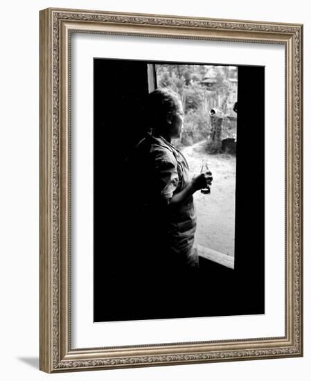 Maude Callen Takes First Break in 27 Hours, 6:20 am, Pineville, Berkeley County, South Carolina-W^ Eugene Smith-Framed Photographic Print