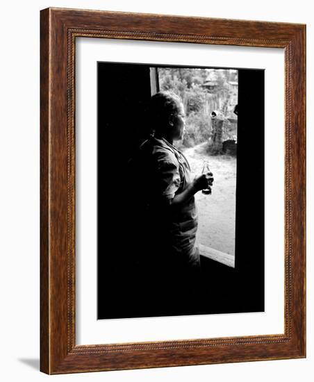 Maude Callen Takes First Break in 27 Hours, 6:20 am, Pineville, Berkeley County, South Carolina-W^ Eugene Smith-Framed Photographic Print
