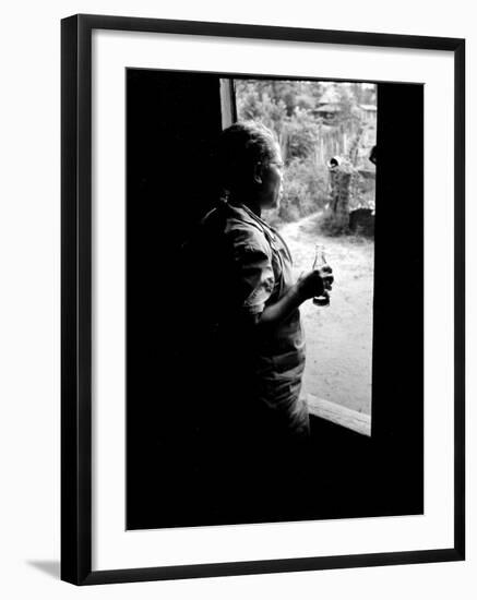 Maude Callen Takes First Break in 27 Hours, 6:20 am, Pineville, Berkeley County, South Carolina-W^ Eugene Smith-Framed Photographic Print