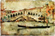 Pictorial Venetian Streets - Artwork In Painting Style-Maugli-l-Art Print