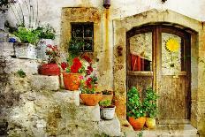Traditional Greek Tavernas - Artwork In Painting Style-Maugli-l-Art Print