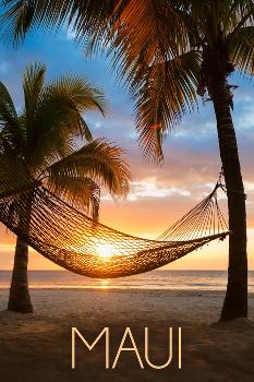 Maui, Hawaii - Hammock & Sunset - Lantern Press Photography' Photographic  Print - Lantern Press | Art.com