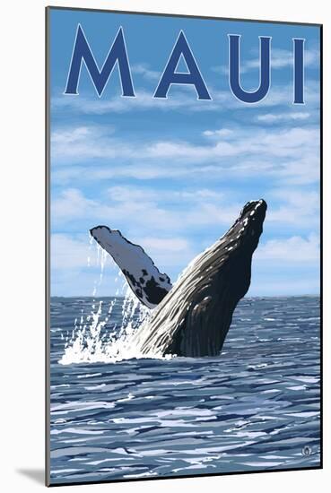 Maui, Hawaii - Humpback Whale-Lantern Press-Mounted Art Print