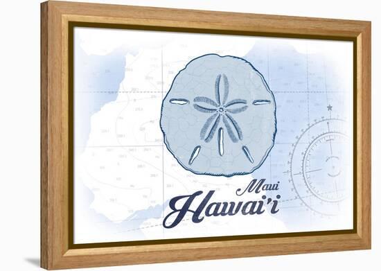 Maui, Hawaii - Sand Dollar - Blue - Coastal Icon-Lantern Press-Framed Stretched Canvas