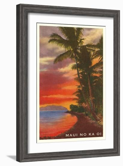 Maui No Ka Oi, Sunset on Lagoon-null-Framed Art Print