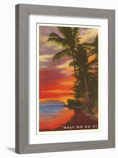 Maui No Ka Oi, Sunset on Lagoon-null-Framed Art Print