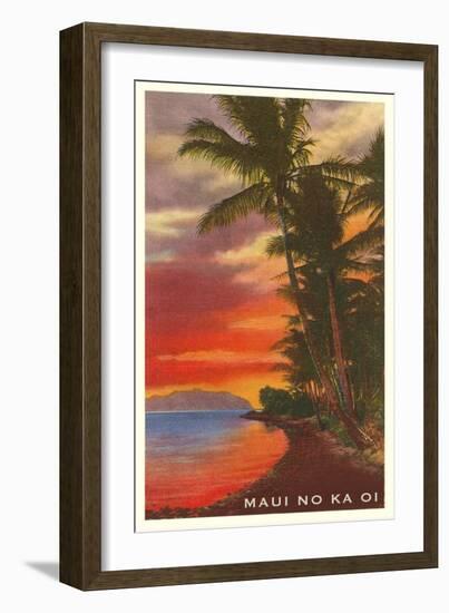 Maui No Ka Oi, Sunset on Lagoon-null-Framed Art Print