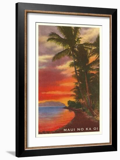 Maui No Ka Oi, Sunset on Lagoon-null-Framed Art Print