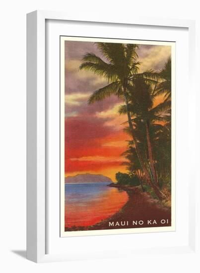 Maui No Ka Oi, Sunset on Lagoon-null-Framed Art Print