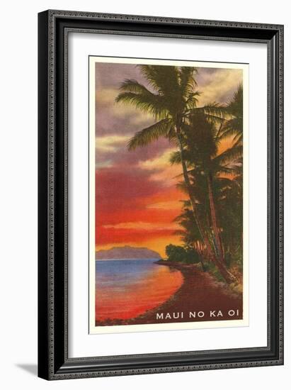 Maui No Ka Oi, Sunset on Lagoon--Framed Art Print