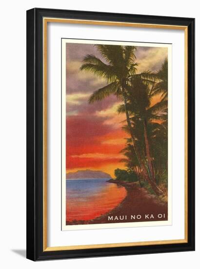 Maui No Ka Oi, Sunset on Lagoon-null-Framed Art Print