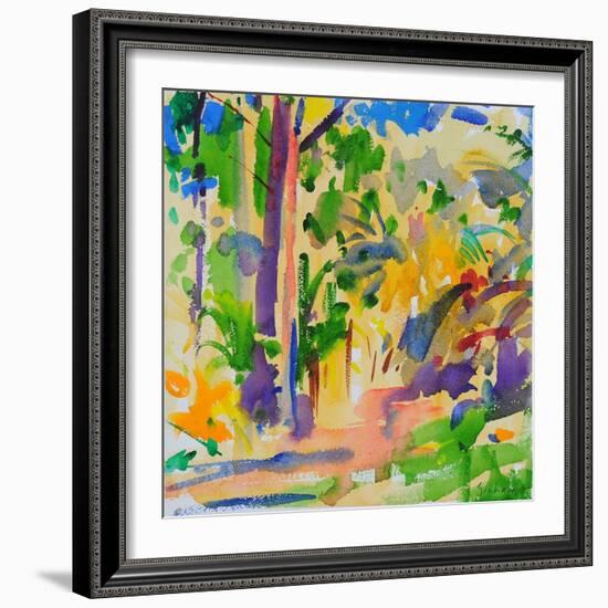 Maui Rainforest, 2023 (Watercolour)-Peter Graham-Framed Giclee Print