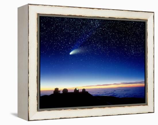 Mauna Kea Observatory & Comet Hale-Bopp-David Nunuk-Framed Premier Image Canvas