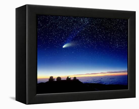 Mauna Kea Observatory & Comet Hale-Bopp-David Nunuk-Framed Premier Image Canvas