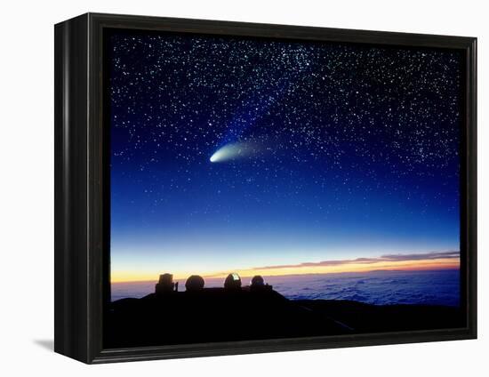 Mauna Kea Observatory & Comet Hale-Bopp-David Nunuk-Framed Premier Image Canvas