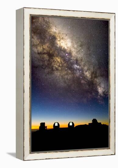 Mauna Kea Telescopes And Milky Way-David Nunuk-Framed Premier Image Canvas