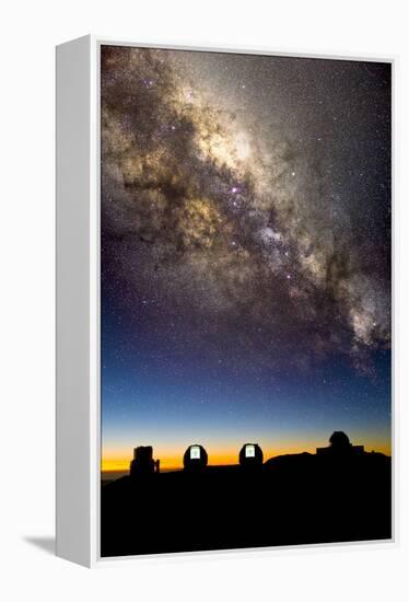 Mauna Kea Telescopes And Milky Way-David Nunuk-Framed Premier Image Canvas