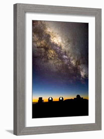 Mauna Kea Telescopes And Milky Way-David Nunuk-Framed Photographic Print