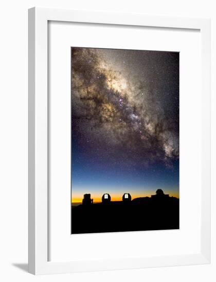 Mauna Kea Telescopes And Milky Way-David Nunuk-Framed Photographic Print