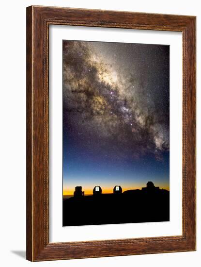 Mauna Kea Telescopes And Milky Way-David Nunuk-Framed Photographic Print