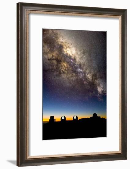 Mauna Kea Telescopes And Milky Way-David Nunuk-Framed Photographic Print