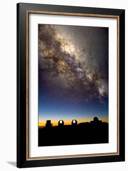 Mauna Kea Telescopes And Milky Way-David Nunuk-Framed Photographic Print