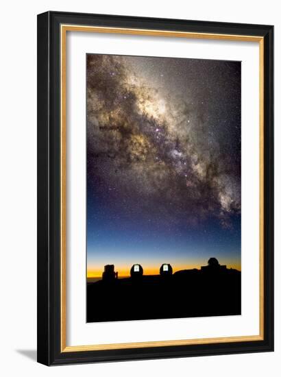 Mauna Kea Telescopes And Milky Way-David Nunuk-Framed Photographic Print