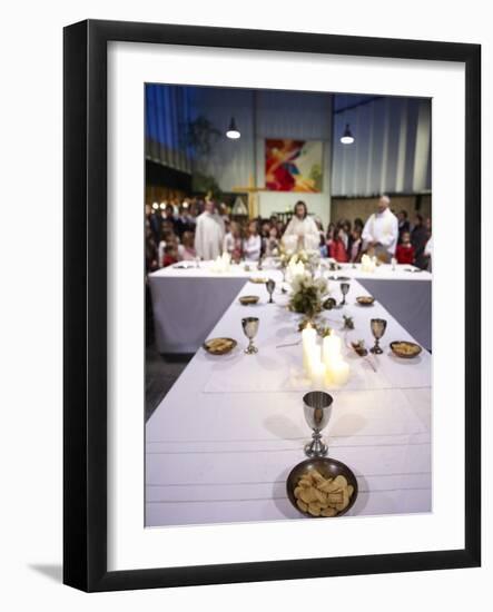 Maundy Thursday Eucharist Celebration in a Catholic Church, Paris, France, Europe-null-Framed Photographic Print