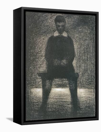 Maurice Appert Seated, C.1886-88 (Conte Crayon and Gouache on Paper)-Georges Pierre Seurat-Framed Premier Image Canvas