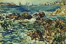 Beach Scene, C.1912-13 (Oil on Canvas)-Maurice Brazil Prendergast-Framed Giclee Print