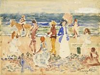 Rocky Cove with Village and Sketch of Rocks-Maurice Brazil Prendergast-Giclee Print