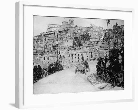 Maurice Fabry in an Itala, in the Targa Florio Race, Sicily, 1907-null-Framed Photographic Print