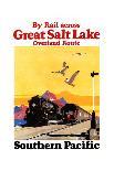 By Rail Across The Greal Salt Lake, Overland Route.-Maurice Logan-Framed Art Print