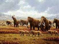 Mammoths And Sabre-tooth Cats, Artwork-Mauricio Anton-Photographic Print