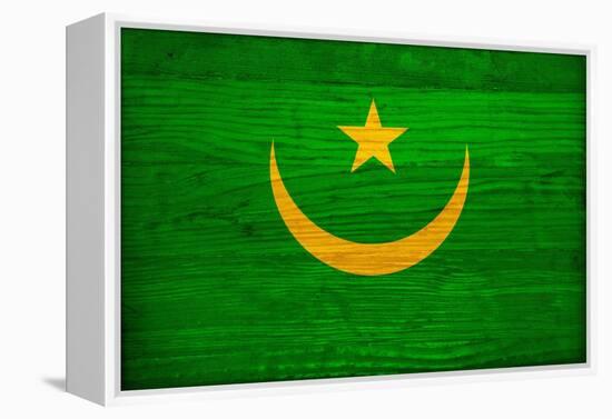 Mauritania Flag Design with Wood Patterning - Flags of the World Series-Philippe Hugonnard-Framed Stretched Canvas