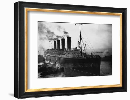 Mauritania Is Guided into Dry Dock-null-Framed Photographic Print