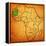 Mauritania on Actual Map of Africa-michal812-Framed Stretched Canvas