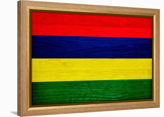 Mauritius Flag Design with Wood Patterning - Flags of the World Series-Philippe Hugonnard-Framed Stretched Canvas