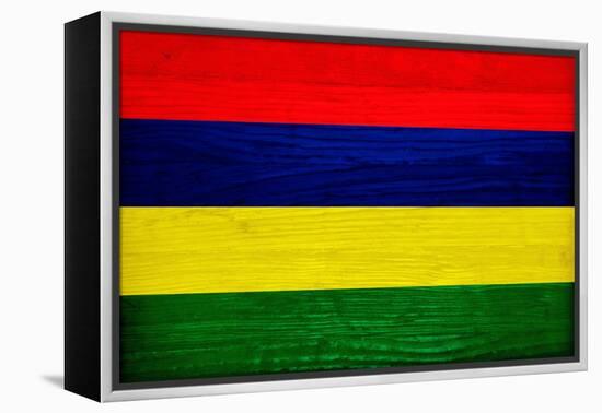 Mauritius Flag Design with Wood Patterning - Flags of the World Series-Philippe Hugonnard-Framed Stretched Canvas