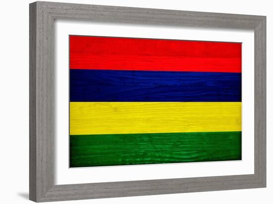 Mauritius Flag Design with Wood Patterning - Flags of the World Series-Philippe Hugonnard-Framed Premium Giclee Print