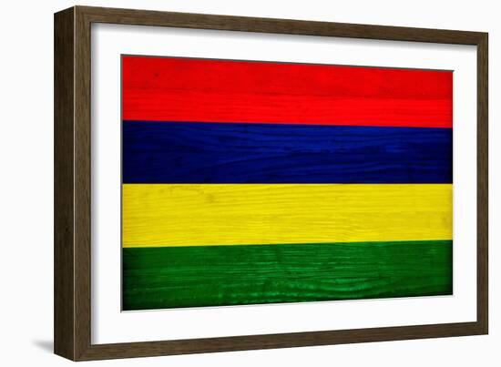 Mauritius Flag Design with Wood Patterning - Flags of the World Series-Philippe Hugonnard-Framed Premium Giclee Print