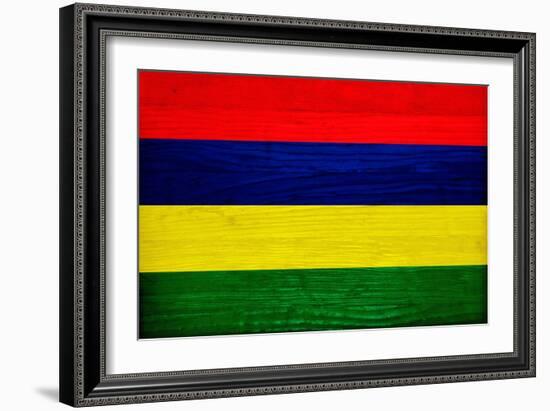 Mauritius Flag Design with Wood Patterning - Flags of the World Series-Philippe Hugonnard-Framed Premium Giclee Print