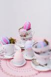 Easter decoration, coffee cups, stacked, Easter egg, bird's-eye view-mauritius images-Photographic Print